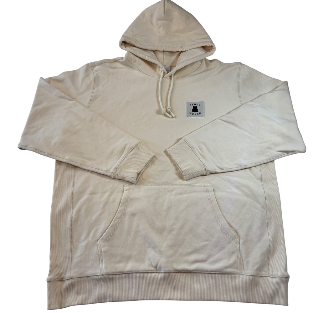 Teddy Fresh Cream Heavyweight Cotton Hoodie Bear Logo Patch Unisex Size 3XL